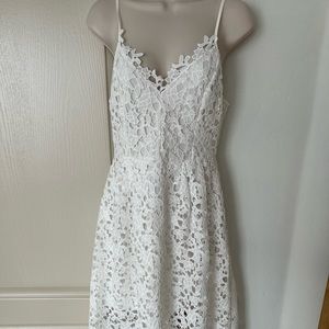 Nordstrom ASTR white lace midi dress
